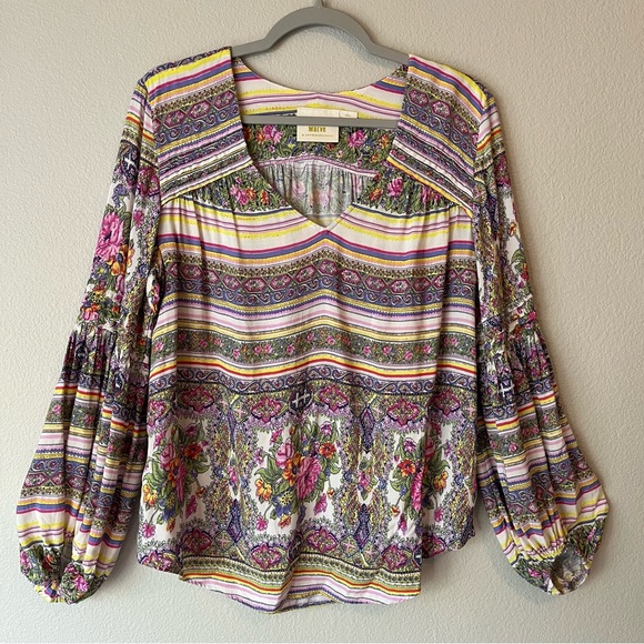 Anthropologie | Tops | Anthropologie Maeve Ceresco Peasant Floral Top | Poshmark